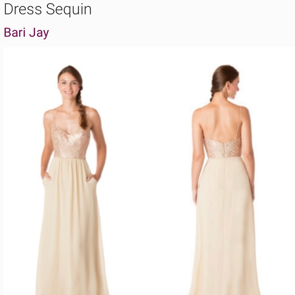 Bari Jay Women's Cream Sequin Dress Champagne Bridesmaid